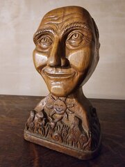 Arts And Crafts Carved Lamp Base C1920