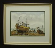 H. Sparling Watercolour Fishing Boats Hastings