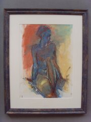 Kaija Bulbrook 1951- Mixed Media Seated Nude
