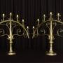 Pair Brass 7 Light Church Candelabra