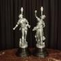 Pair  French  Spelter Table  Lamps After A. Moreau