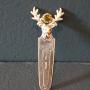 Silver Stags Head and Peridot Bookmark