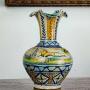 18th Century Pottery Vase- Polychrome Colours On T