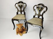 Decorative Ebonised, Abalone & Gilt Chairs