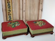 Footstools  Vintage Needle Point