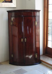 Georgian Bow Fronted Corner Cupboard