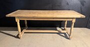 Bleached Oak Farmhouse Dining Table 