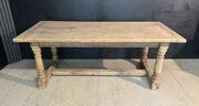 Bleached Oak Farmhouse Dining Table 