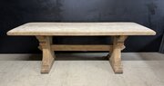 Bleached Oak Farmhouse Dining Table 