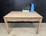 French Carved Oak Writing Table