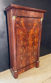 French Empire Tall Chest Of Drawers