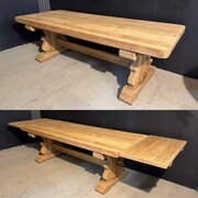Large Extendable Oak Farmhouse Dining Table 
