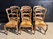 Set 6 French Ladderback Dining Chairs