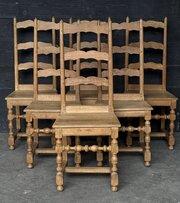 Set 6 Oak Farmhouse Dining Chairs