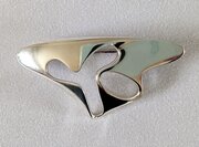 Danish Georg Jensen Modernist Pin Brooch, Amoeba