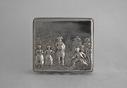 George V Snuff Box, Embossed, Nathan & Hayes, 1913