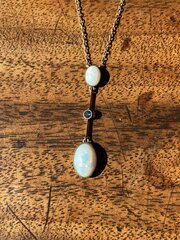 Edwardian 9ct Gold, Opals And Sapphire Necklace