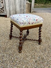 French 19th century oak dressing stool