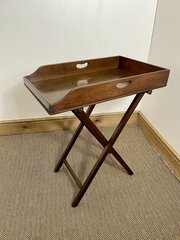 19C Antique Mahogany Butlers Tray With Stand