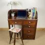 19C Antique Mahogany Ladies Writing Office Desk