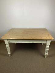 19C Antique Painted Farmhouse Kitchen Table