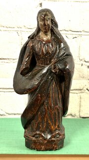 17th Century Carved Limewood Saint Figure