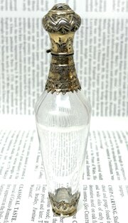 19thC French Silver Gilt Mounted Scent Bottle