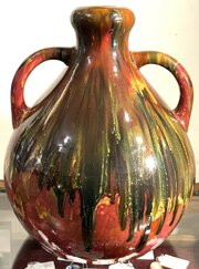 Rare Large Burmantofts Twin Handled Vase
