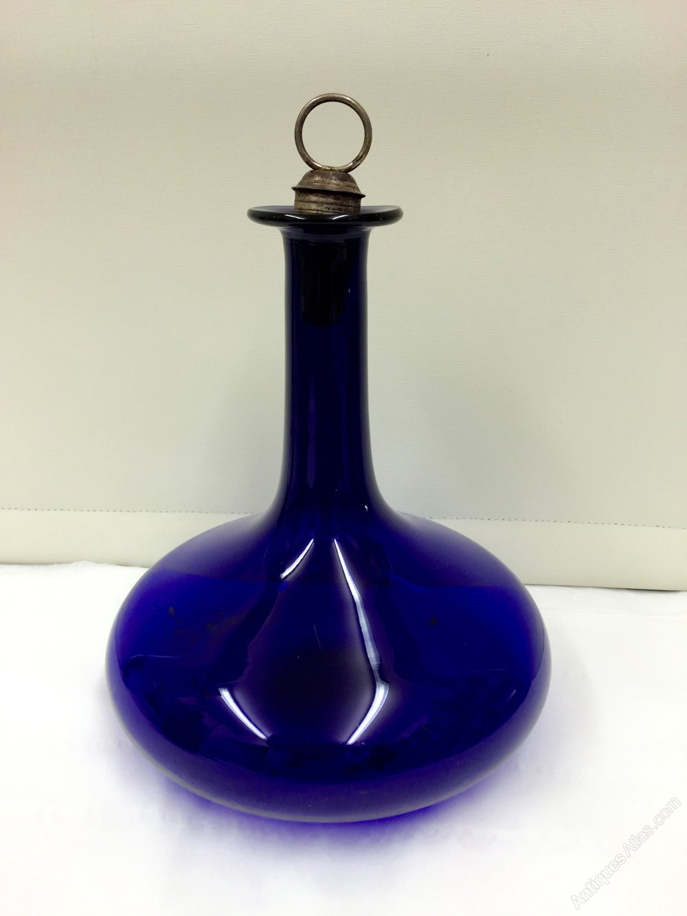Antiques Atlas Antique Bristol Blue Ships Decanter Circa 1880