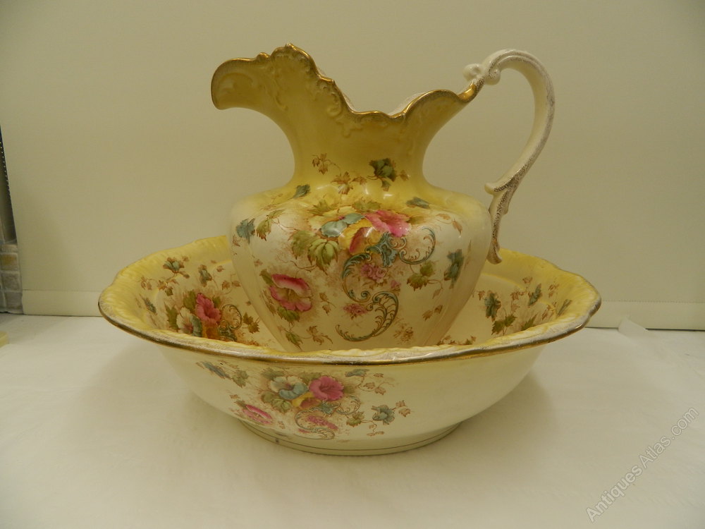 Antiques Atlas Fieldings Pottery Wash Jug & Basin Set Circa 1895