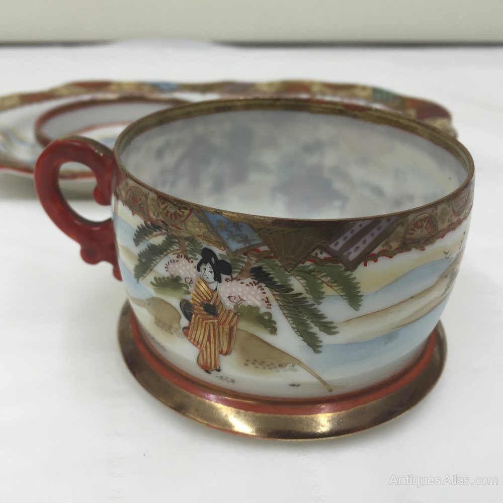 Antiques Atlas Kutani Porcelain Cup & Saucer Dish Circa 1895