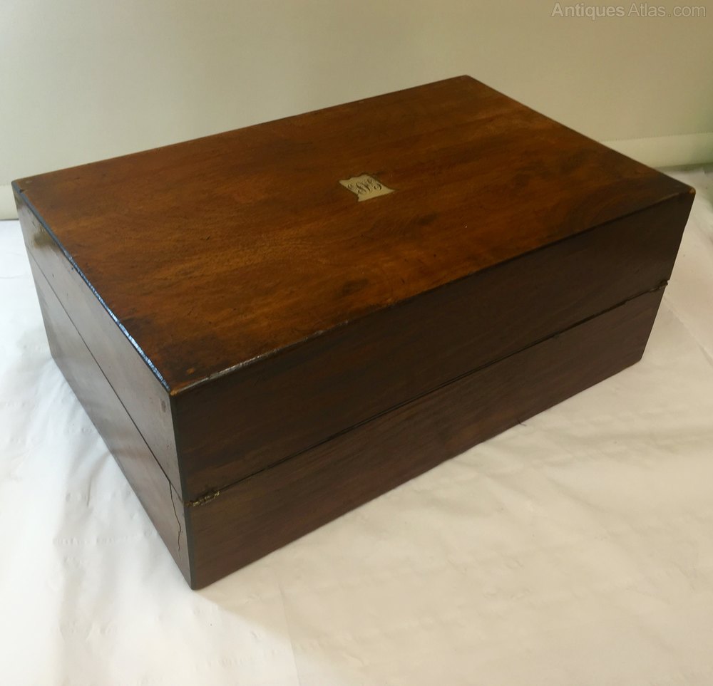 Antiques Atlas Walnut Lap Desk / Writing Box Circa 1865