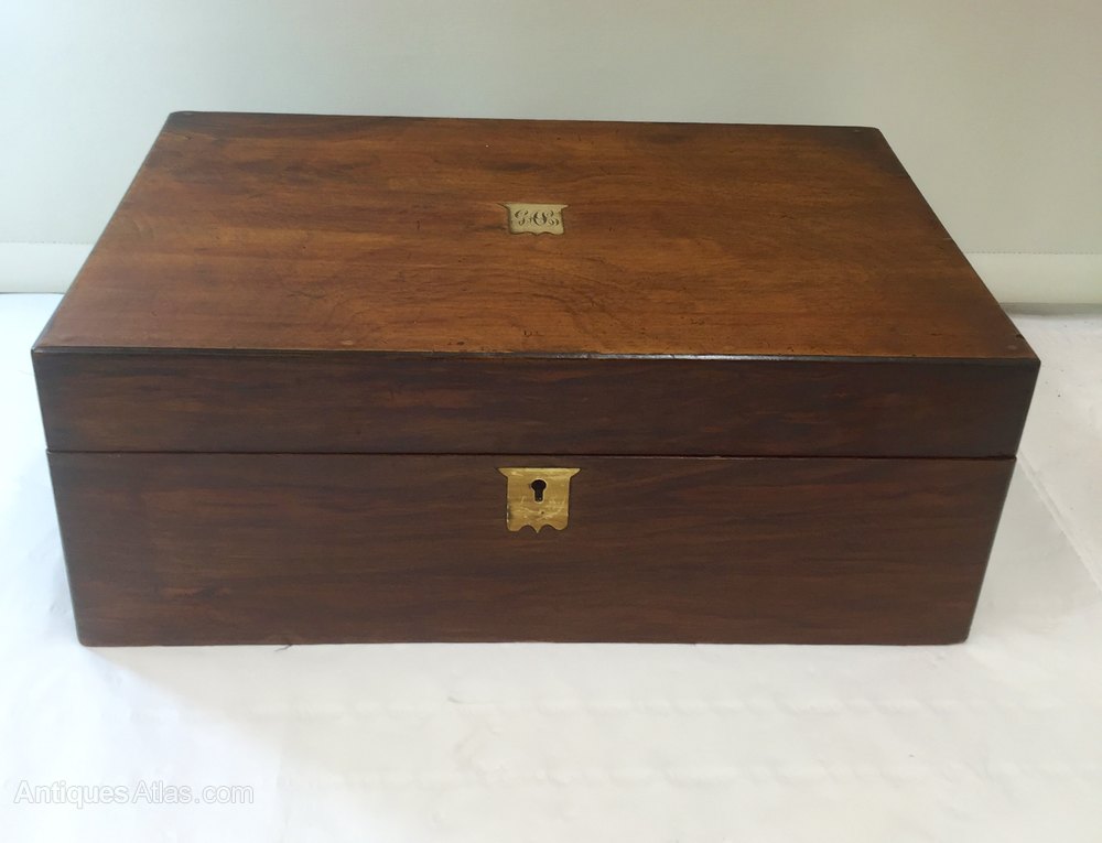 Antiques Atlas Walnut Lap Desk / Writing Box Circa 1865