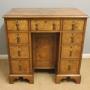 Antique Burr Walnut Kneehole Desk Dressing Table