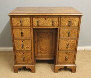 Antique Burr Walnut Kneehole Desk Dressing Table