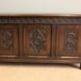 Antique Carved Oak Blanket Box Chest Coffer