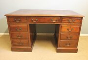 Antique Mahogany Knee Hole Pedestal Writing Desk