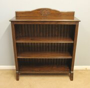 Antique Oak Open Book Shelves Bookcase