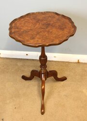 Burr Walnut Tripod Wine Table