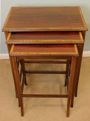 Edwardian Mahogany Inlaid Nest Of Tables