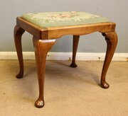 Queen Anne Style Walnut Dressing Stool 