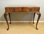 Walnut Two Drawer Serving Side Table
