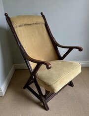 Aesthetic Period Mahogany Upholstered Armchair