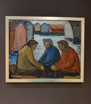 Fishermen Chatting - Oil Painting By Einar Emland