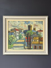 French Village Landscape Oil By Jack Eichborn