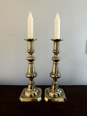 Pair Of Victorian Brass Candlesticks