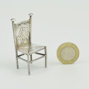 Antique Dutch Silver Novelty Miniature Chair 1893