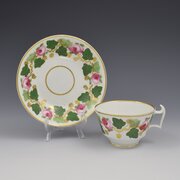 Bloor Derby Porcelain Pink Roses Tea Cup & Saucer 