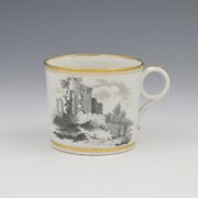 Fine Georgian New Hall Bat Print Ruins Coffee Can