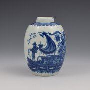 First Period Worcester Fisherman Tea Canister 